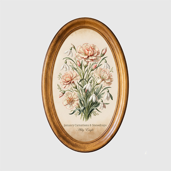 january flower, carnation print, birth flower art, floral wall art, botanical print, january birthday, carnation art, snowdrop art flower, birth month flower, minimalist art, boho wall decor, flower artwork, botanical decor