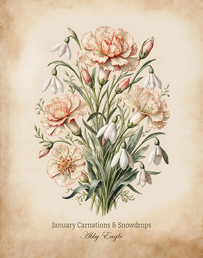 january flower, carnation print, birth flower art, floral wall art, botanical print, january birthday, carnation art, snowdrop art flower, birth month flower, minimalist art, boho wall decor, flower artwork, botanical decor